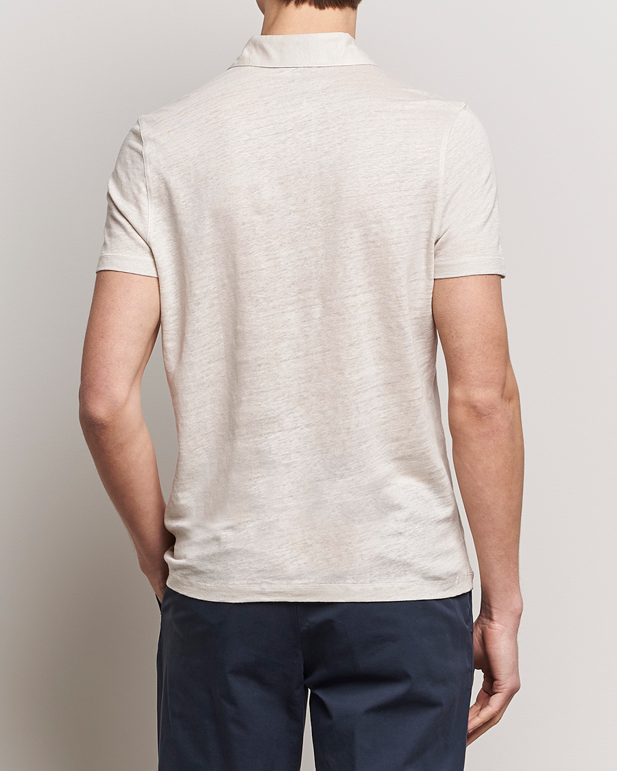 Herre | Polotrøjer | Stenströms | Linen Polo Shirt Beige