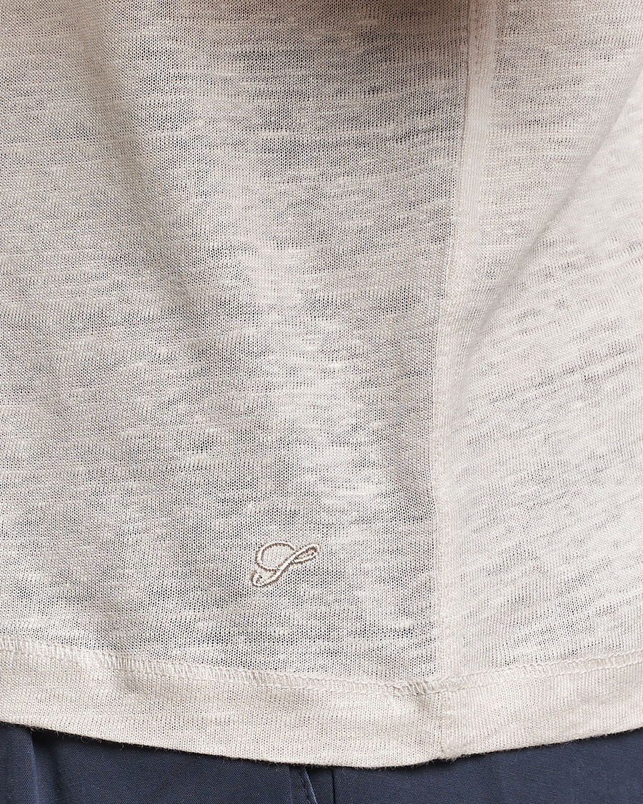 Herre | Polotrøjer | Stenströms | Linen Polo Shirt Beige