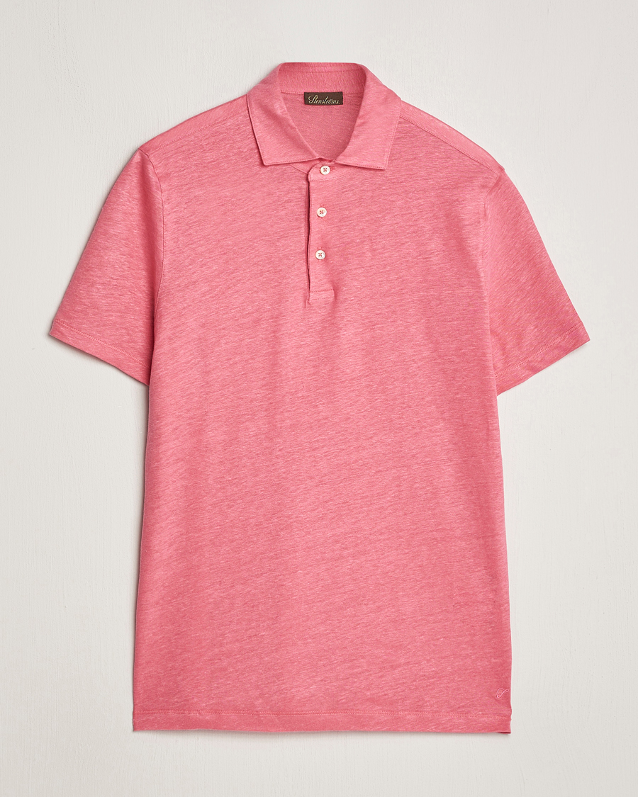 Herre |  | Stenströms | Linen Polo Shirt Rasperry