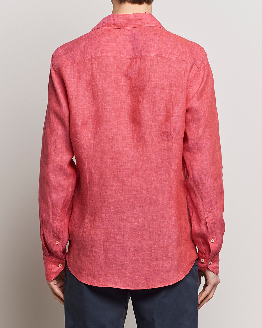 Herre | Skjorter | Stenströms | Slimline Cut Away Linen Shirt Rasperry
