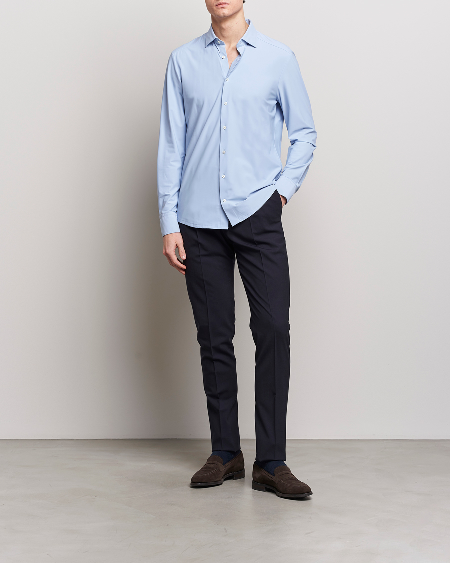 Herre | Skjorter | Stenströms | Slimline Cut Away 4-Way Stretch Shirt Light Blue