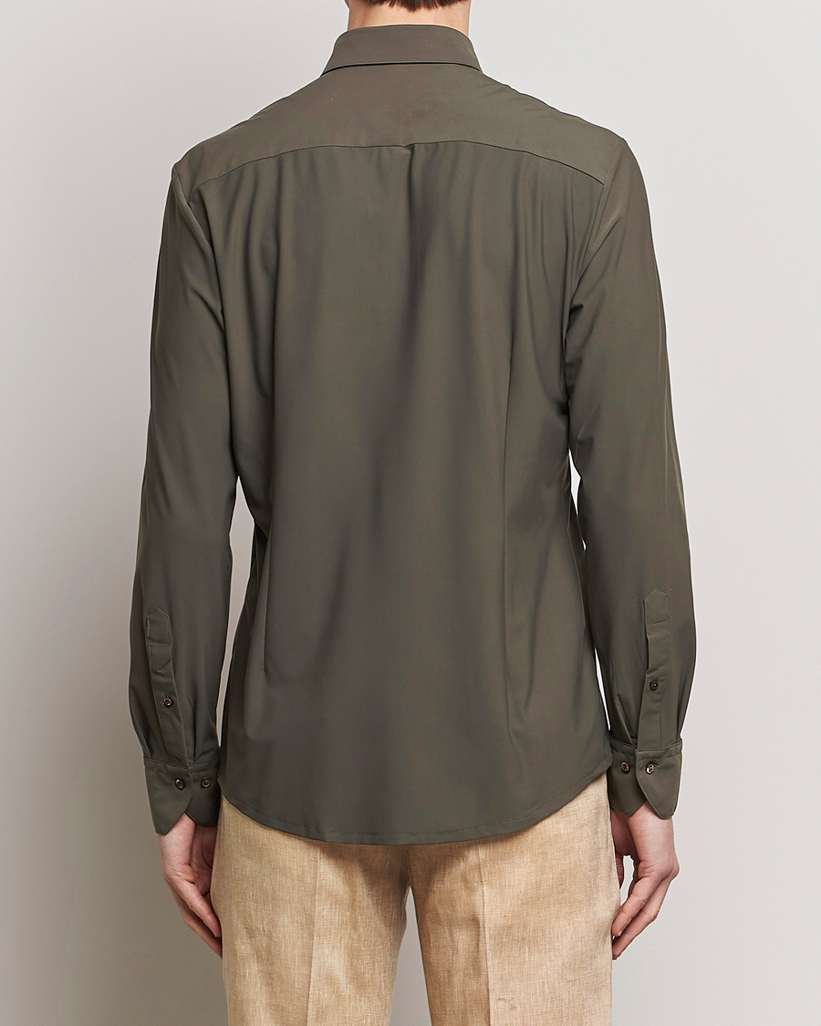 Herre | Skjorter | Stenströms | Slimline Cut Away 4-Way Stretch Shirt Dark Green