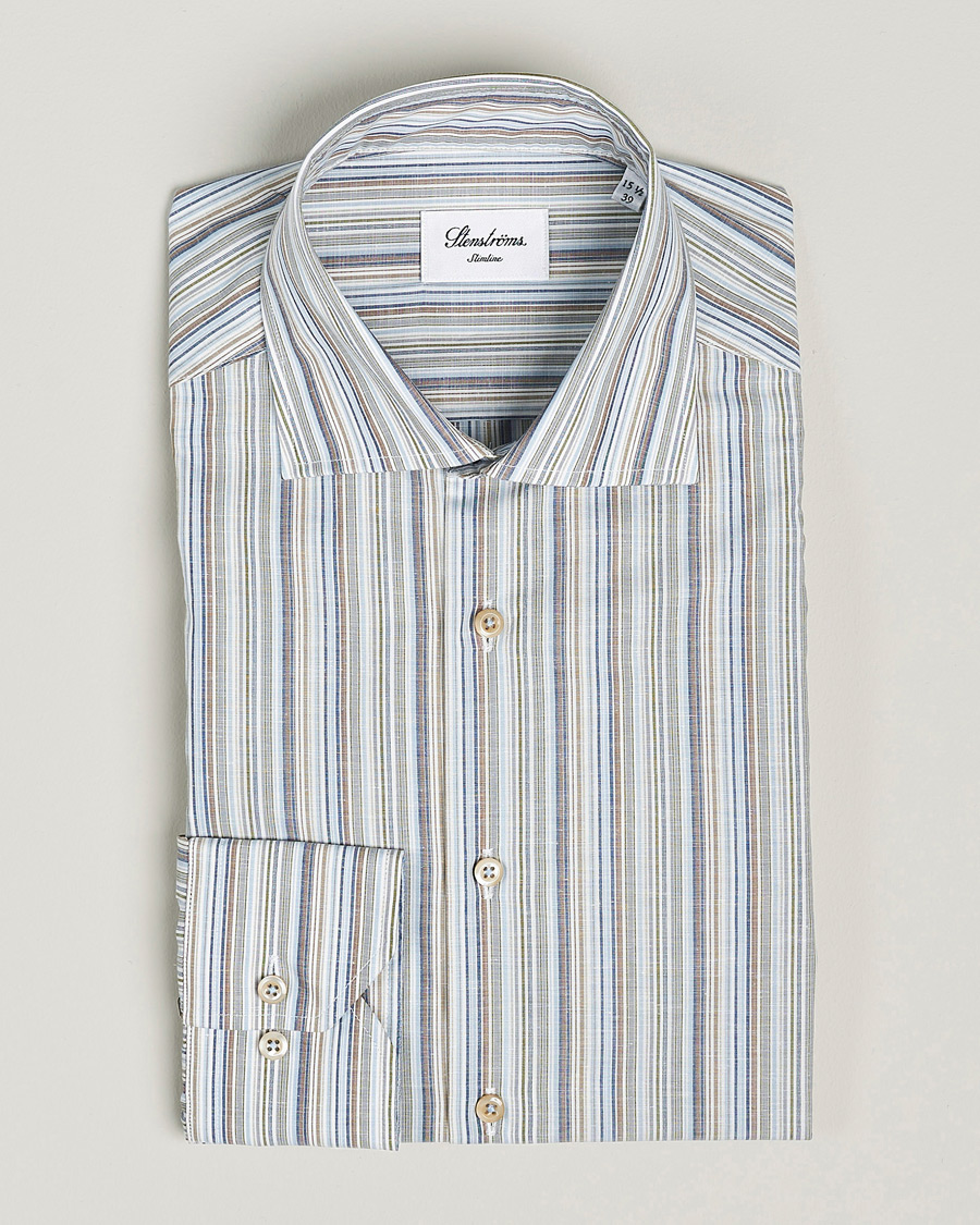 Herre | Skjorter | Stenströms | Slimline Multi Stripe Cut Away Shirt Multi