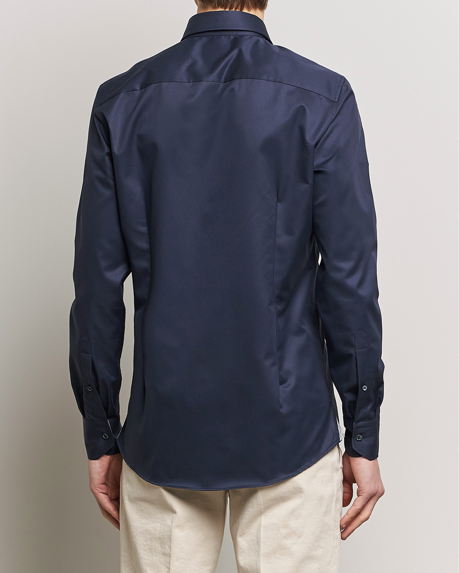 Herre | Skjorter | Stenströms | Slimline Multi Stripe Contrast Cut Away Shirt Navy