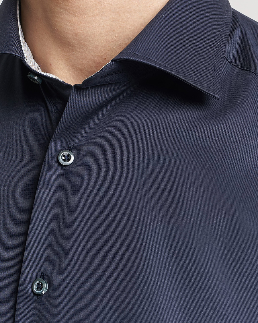 Herre | Skjorter | Stenströms | Slimline Multi Stripe Contrast Cut Away Shirt Navy