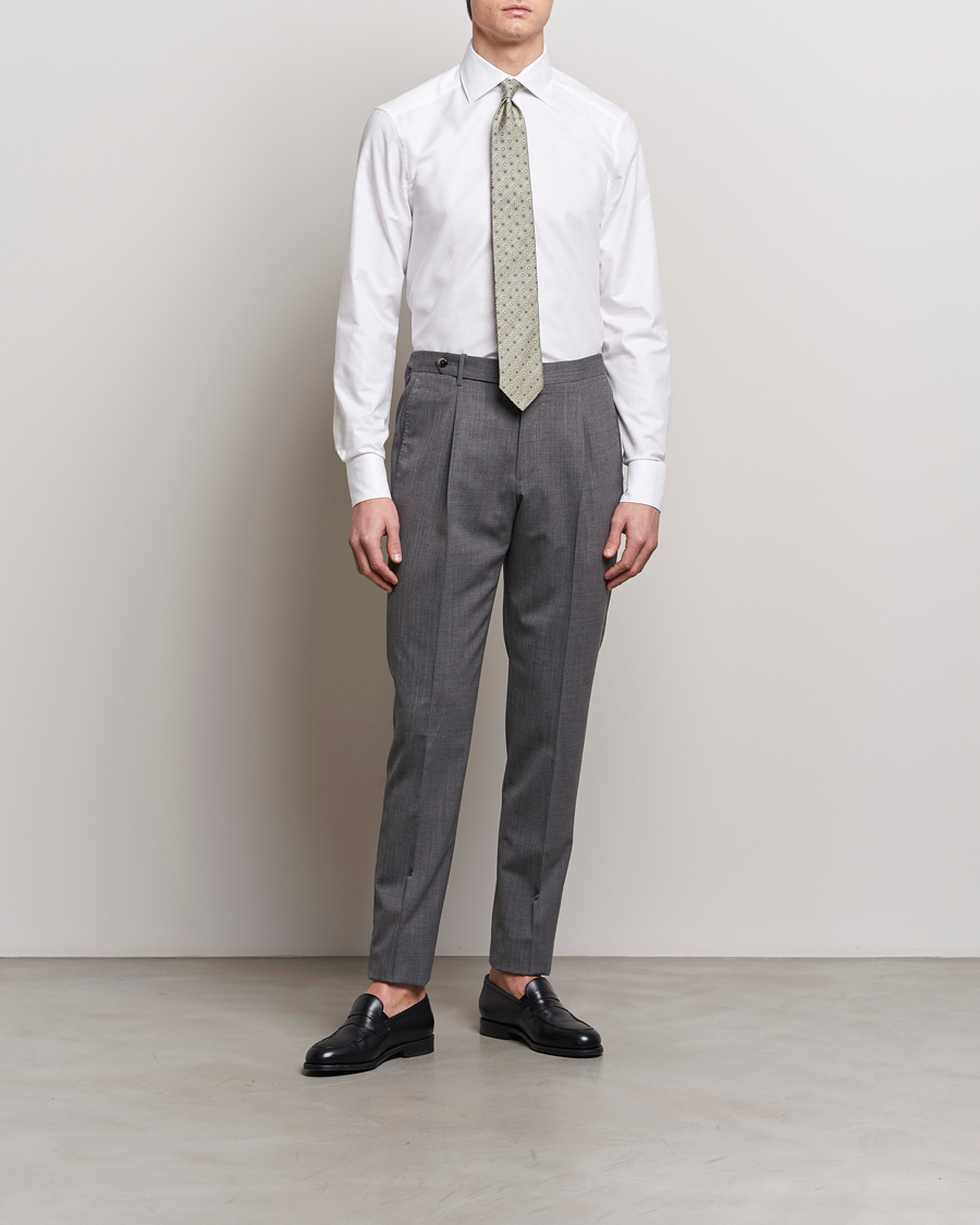 Herre | Formelle | Stenströms | Slimline Cotton/Linen Cut Away Shirt White