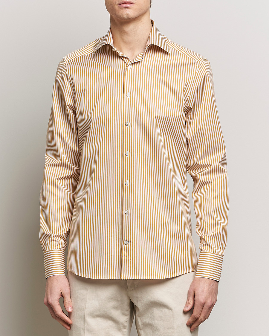 Herre | Skjorter | Stenströms | Slimline Cut Away Striped Shirt Yellow