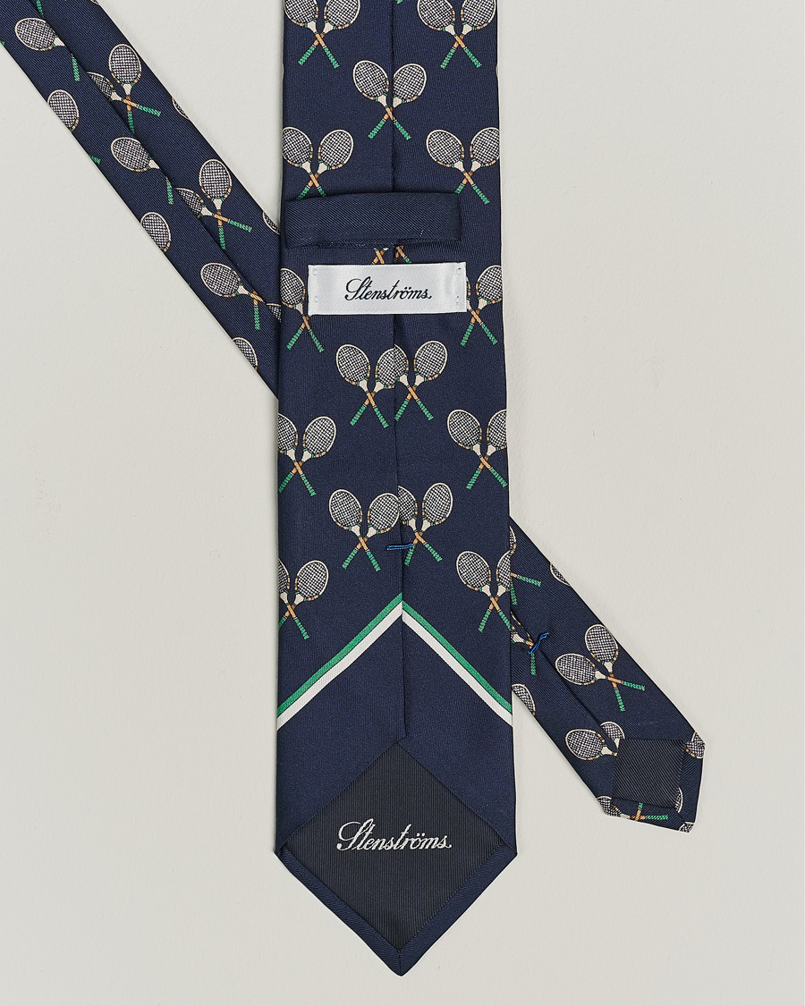 Herre | Tilbehør | Stenströms | Silk Tennis Tie Navy/Green