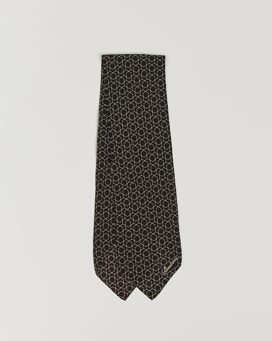 Herre | Stenströms Silk Printed Ascot Brown | Stenströms | Silk Printed Ascot Brown