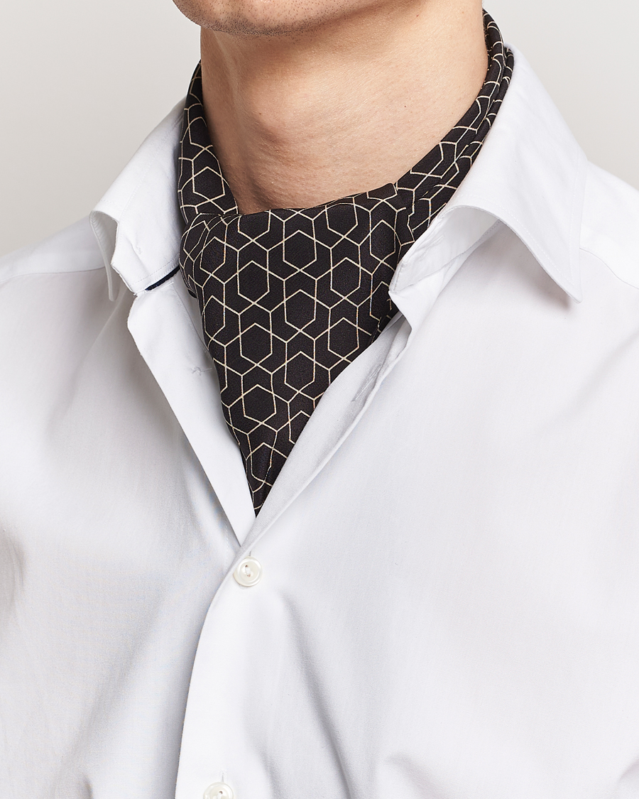 Herre | Tilbehør | Stenströms | Silk Printed Ascot Brown