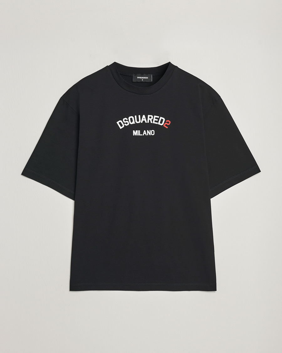 Herre | T-Shirts | Dsquared2 | Loose Fit Crew Neck T-Shirt Black
