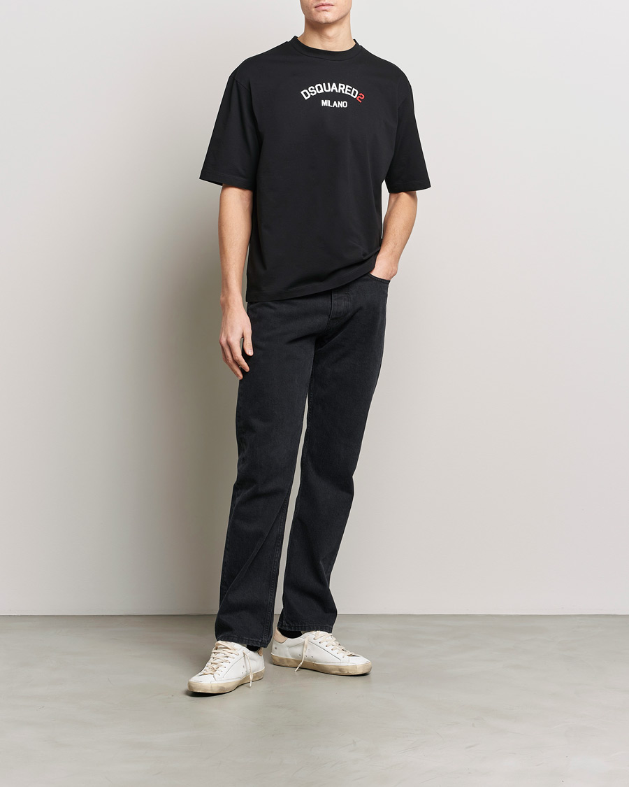 Herre | T-Shirts | Dsquared2 | Loose Fit Crew Neck T-Shirt Black