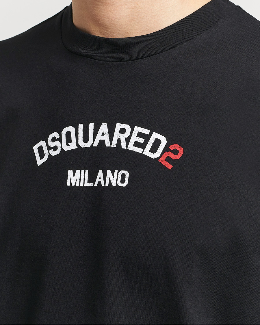 Herre | T-Shirts | Dsquared2 | Loose Fit Crew Neck T-Shirt Black