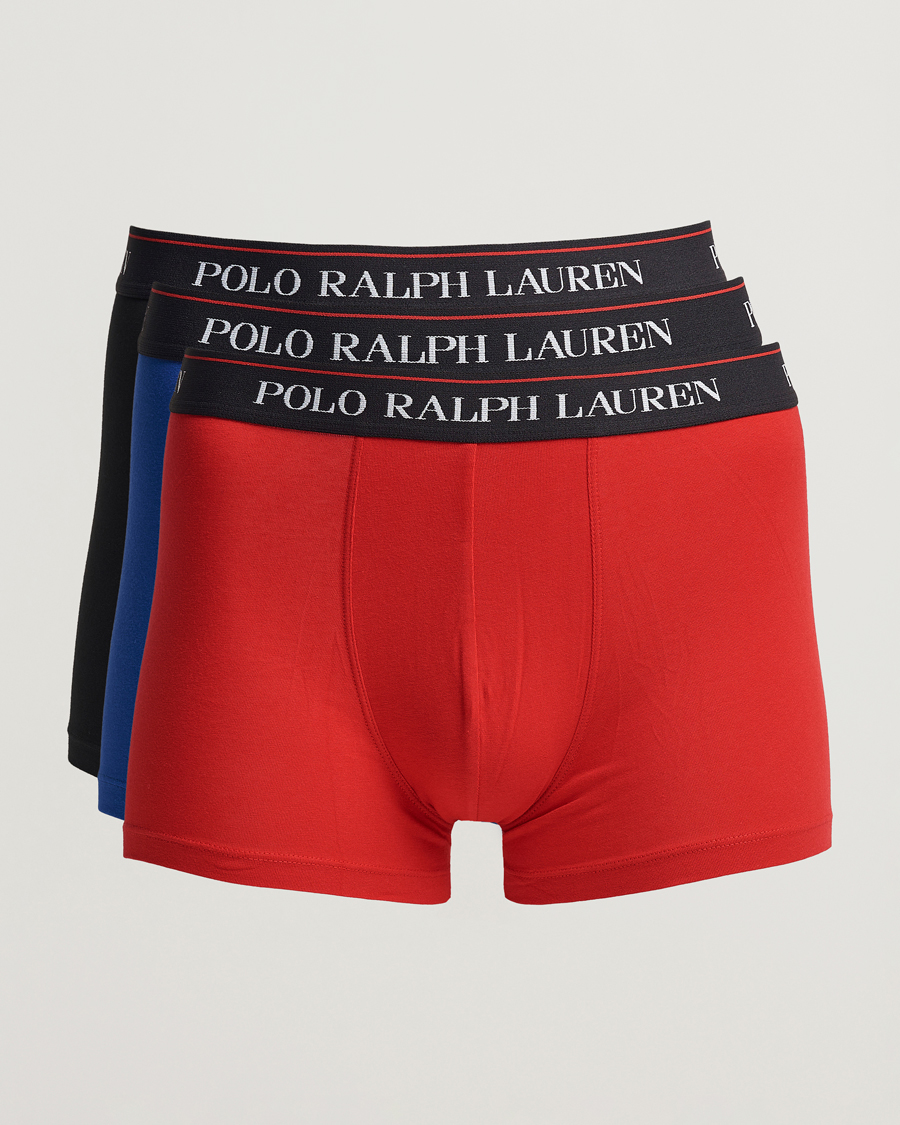 Herre | Undertøj | Polo Ralph Lauren | 3-Pack Cotton Stretch Trunk Sapphire/Red/Black