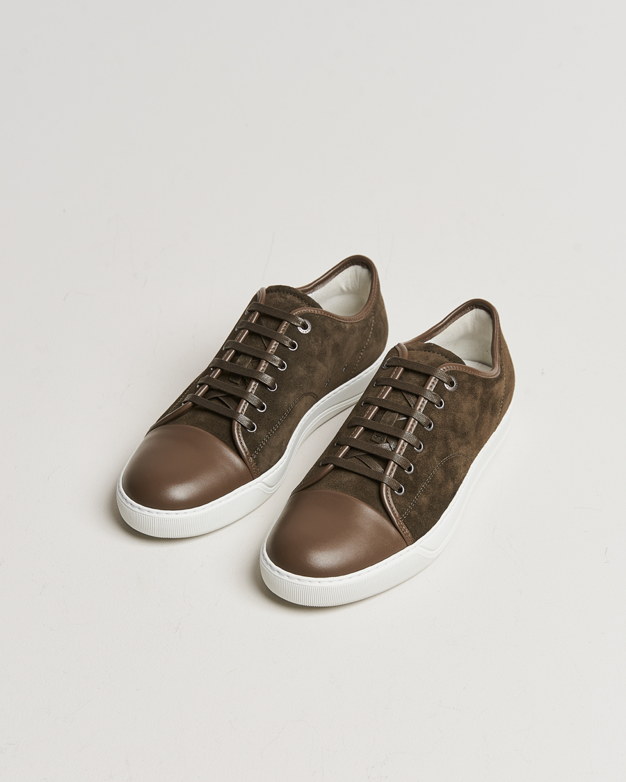 Herre | Sko i ruskind | Lanvin | Nappa Cap Toe Sneaker Khaki