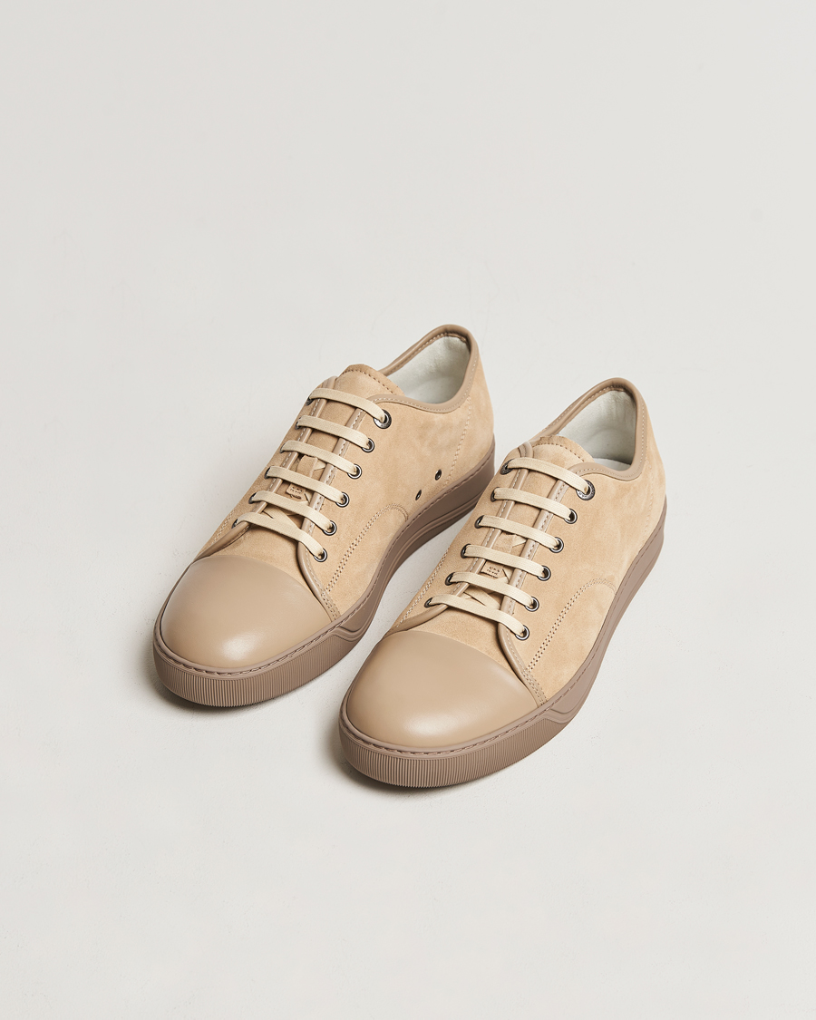 Herre | Sko i ruskind | Lanvin | Nappa Cap Toe Sneaker Light Brown