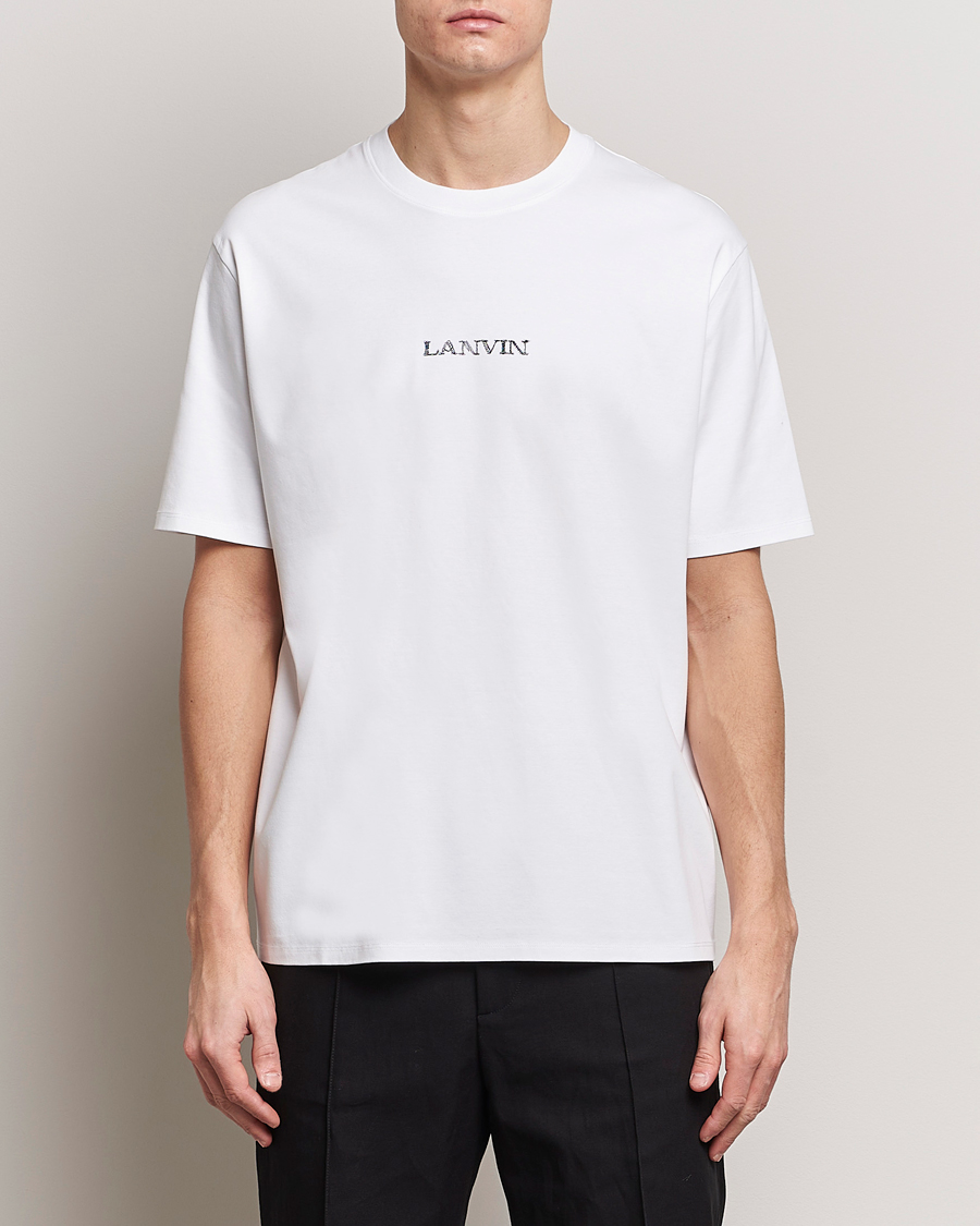 Herre | Kortærmede t-shirts | Lanvin | Embroidered Logo T-Shirt White