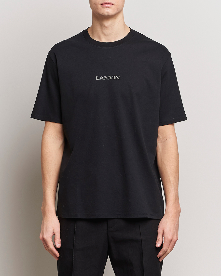 Herre | Sorte t-shirts | Lanvin | Embroidered Logo T-Shirt Black