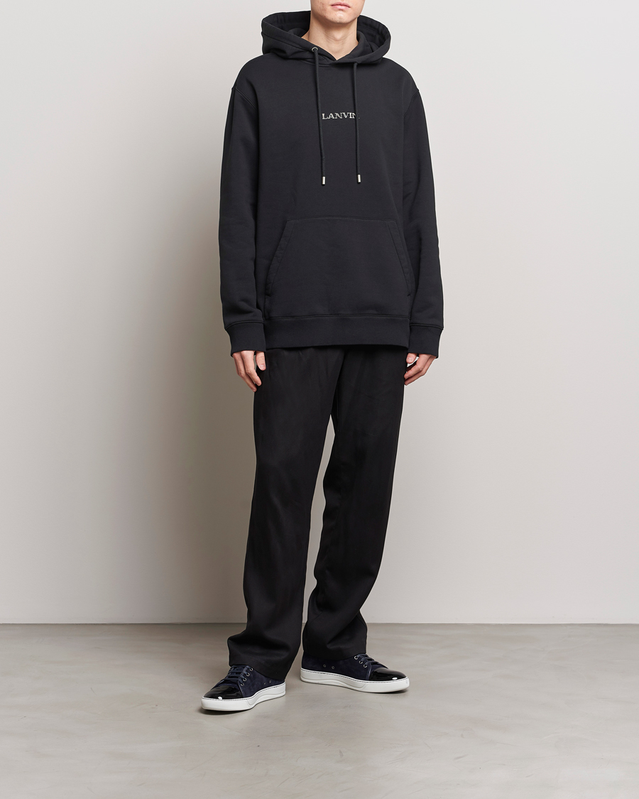 Herre | Trøjer | Lanvin | Embroidered Logo Hoodie Black