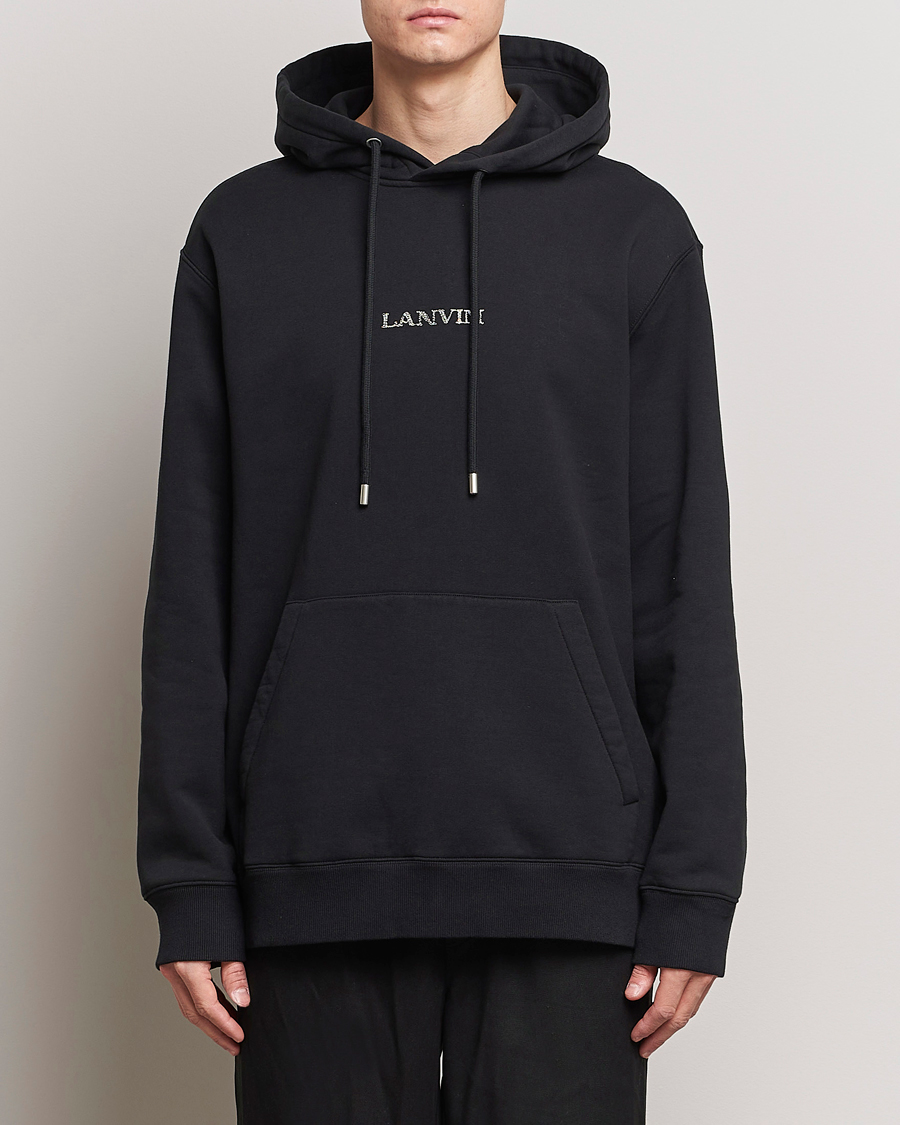 Herre | Trøjer | Lanvin | Embroidered Logo Hoodie Black