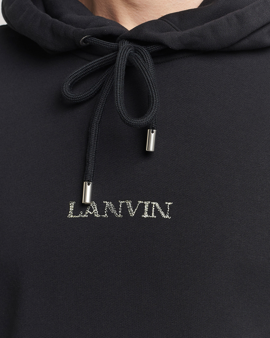 Herre | Trøjer | Lanvin | Embroidered Logo Hoodie Black