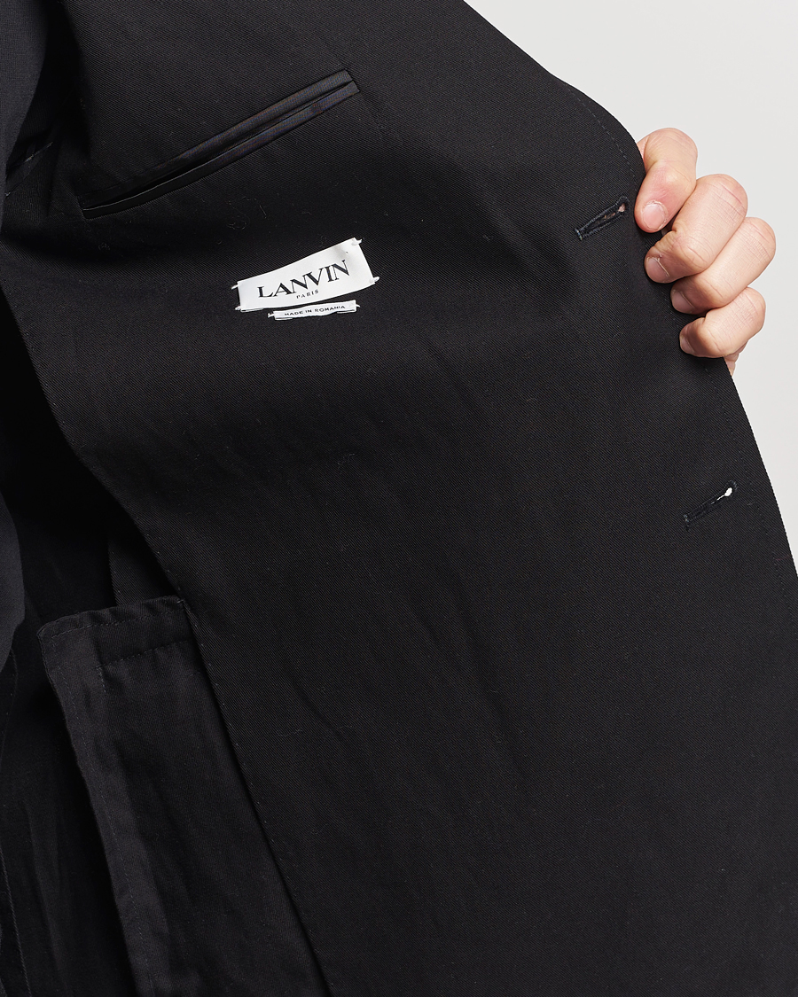 Herre | Blazere & jakker | Lanvin | Deconstructed Cotton/Linen Blazer Black