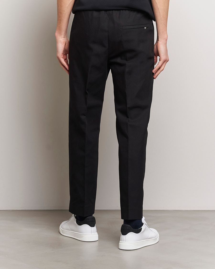 Herre | Bukser | Lanvin | Cotton/Linen Drawstring Trousers Black