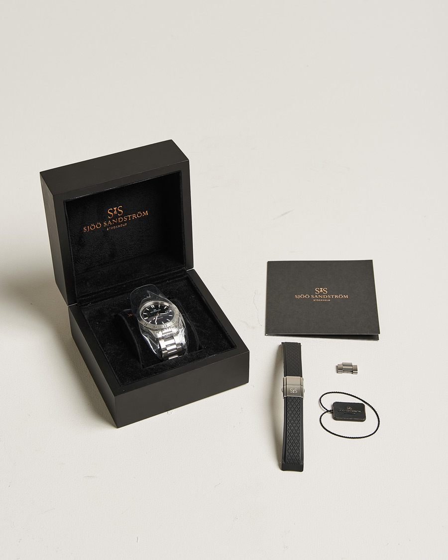 Herre | Sjöö Sandström Pre-Owned Royal Steel Worldstimer 41mm SS-1841-WT Silver | Sjöö Sandström Pre-Owned | Royal Steel Worldstimer 41mm SS-1841-WT Silver