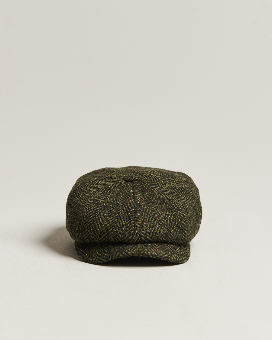 Herre | Hatte & kasketter | Wigéns | Newsboy Retro Donegal Wool Dark Green