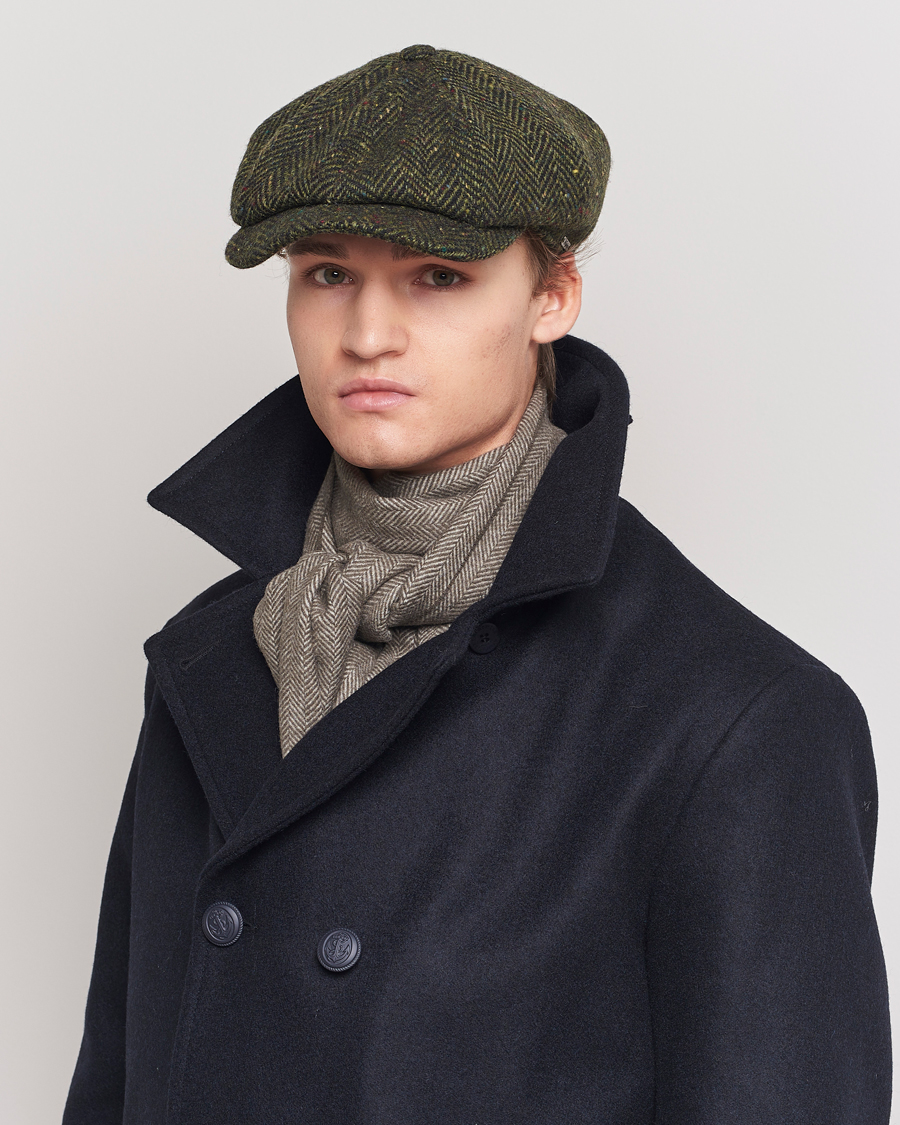 Herre | Hatte & kasketter | Wigéns | Newsboy Retro Donegal Wool Dark Green