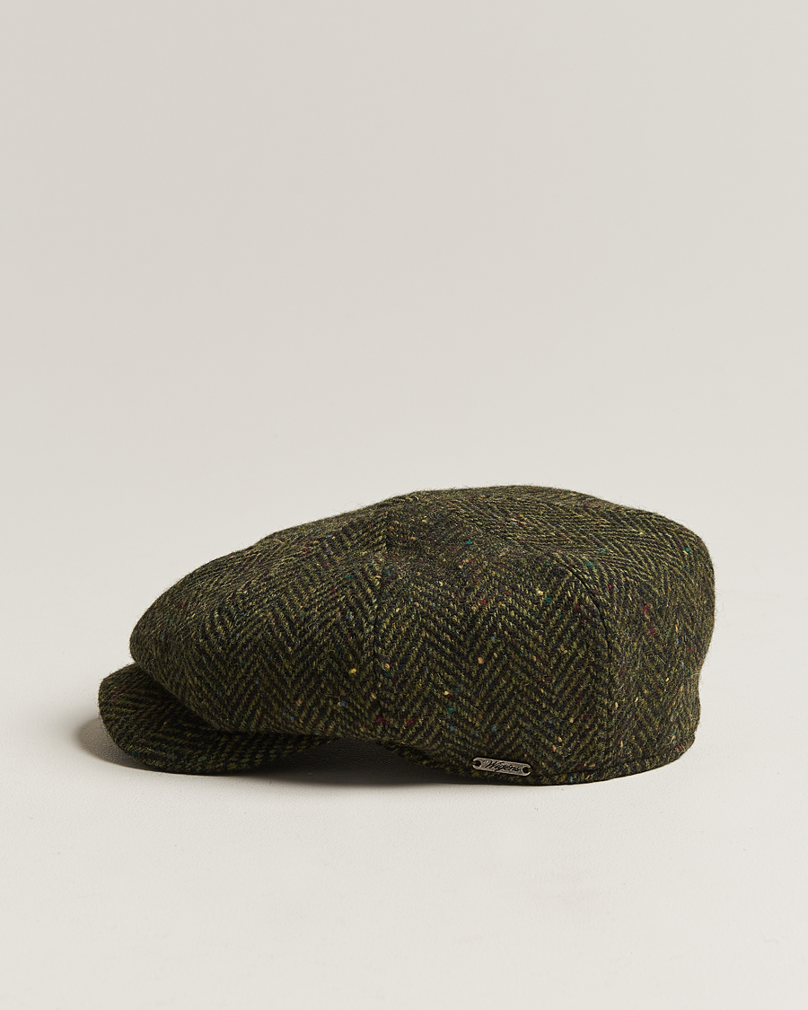 Herre | Hatte & kasketter | Wigéns | Newsboy Retro Donegal Wool Dark Green