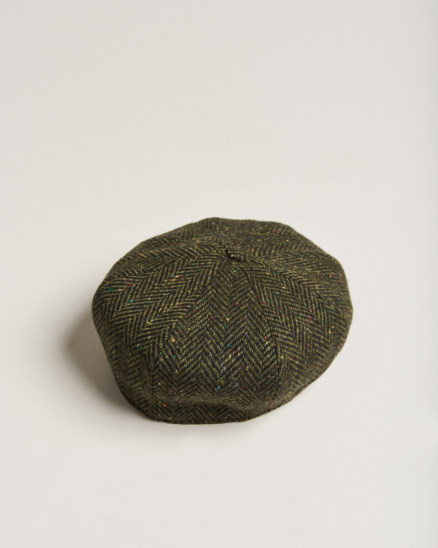 Herre | Hatte & kasketter | Wigéns | Newsboy Retro Donegal Wool Dark Green