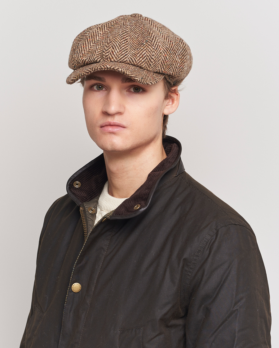 Herre | Hatte & kasketter | Wigéns | Newsboy Retro Donegal Wool Light Brown