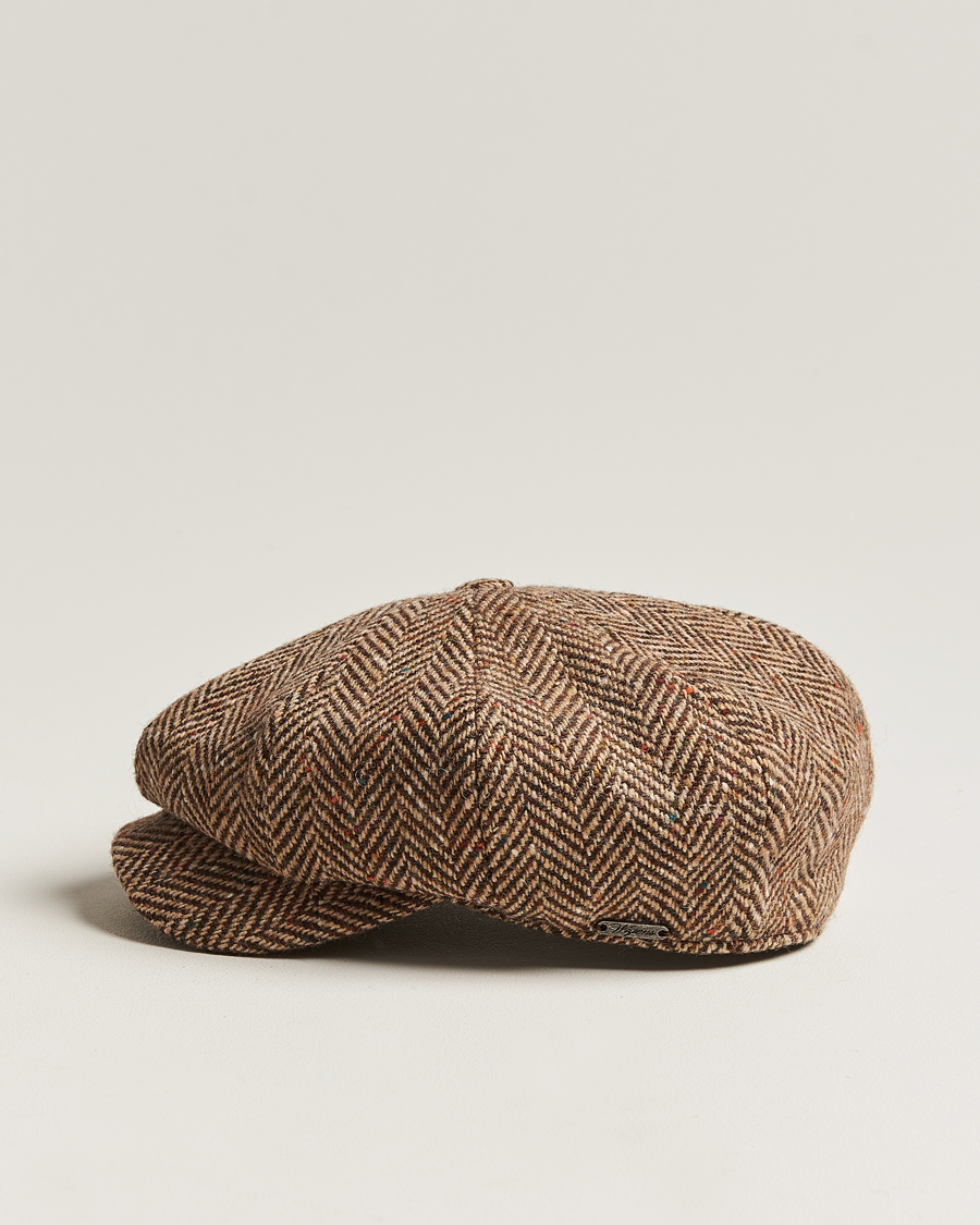 Herre | Hatte & kasketter | Wigéns | Newsboy Retro Donegal Wool Light Brown