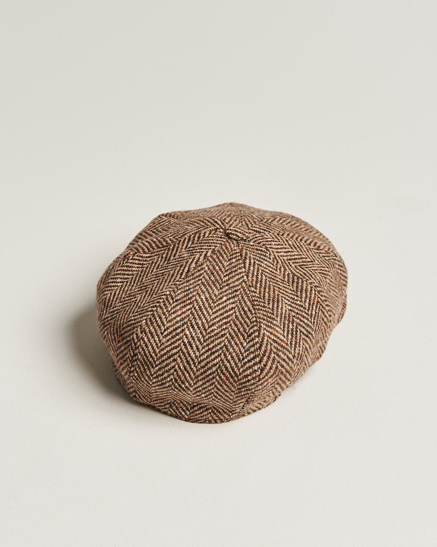 Herre | Hatte & kasketter | Wigéns | Newsboy Retro Donegal Wool Light Brown