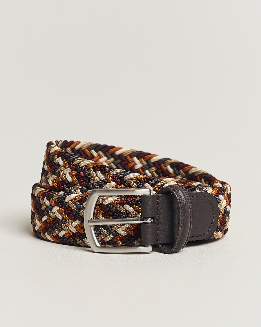 Herre | Anderson's Stretch Woven 3,5 cm Belt Multi Brown | Anderson's | Stretch Woven 3,5 cm Belt Multi Brown
