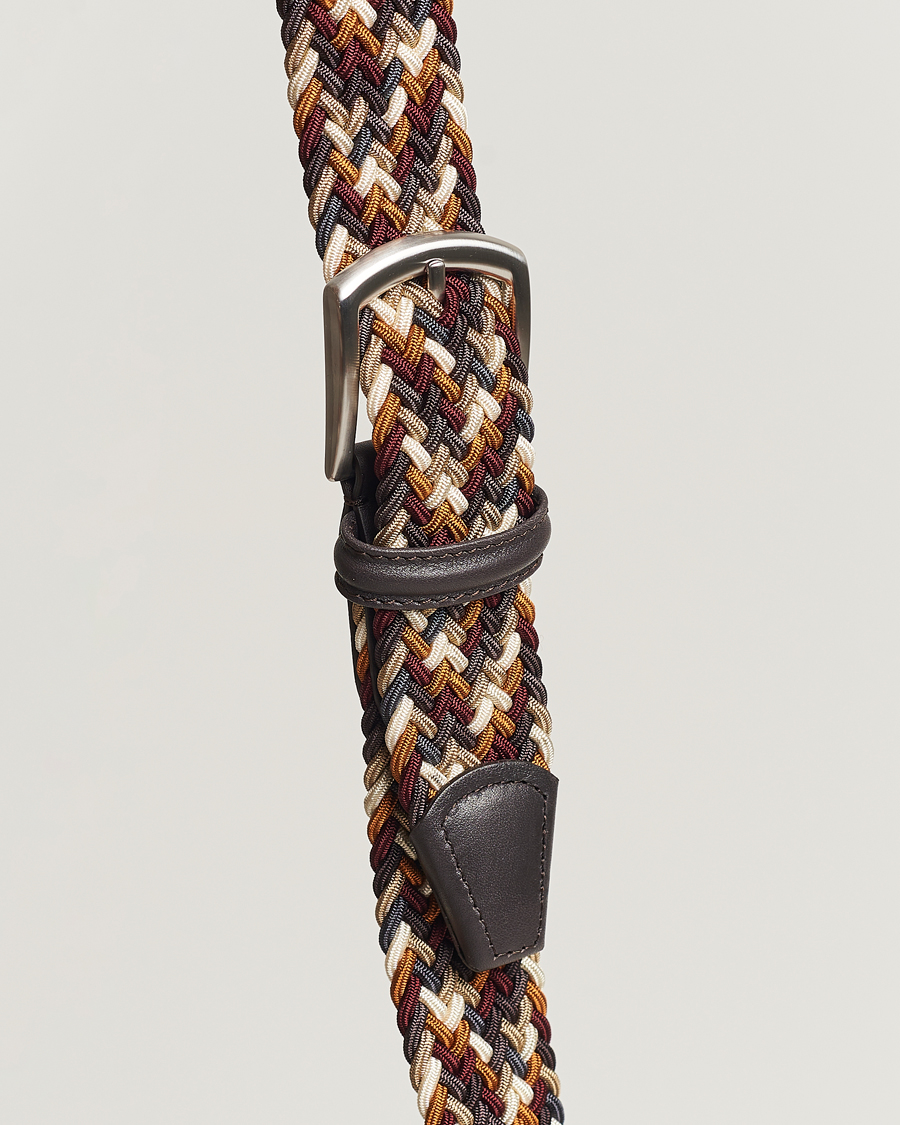 Herre | Anderson's Stretch Woven 3,5 cm Belt Multi Brown | Anderson's | Stretch Woven 3,5 cm Belt Multi Brown