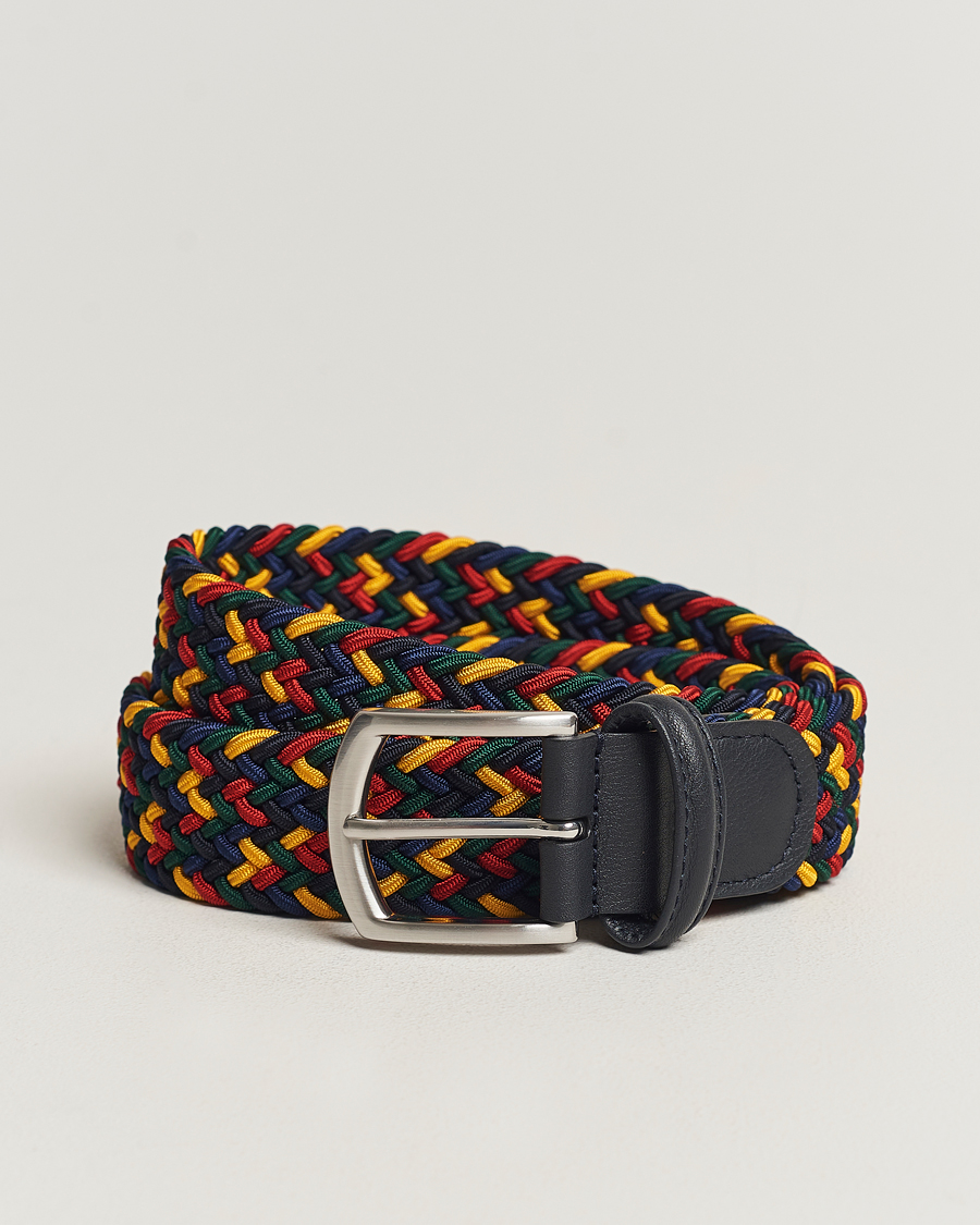 Herre | Anderson's Stretch Woven 3,5 cm Belt Ivy Multi | Anderson's | Stretch Woven 3,5 cm Belt Ivy Multi
