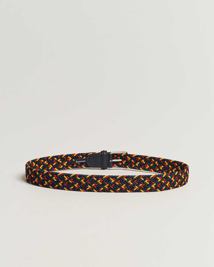 Herre | Anderson's | Anderson's | Stretch Woven 3,5 cm Belt Ivy Multi