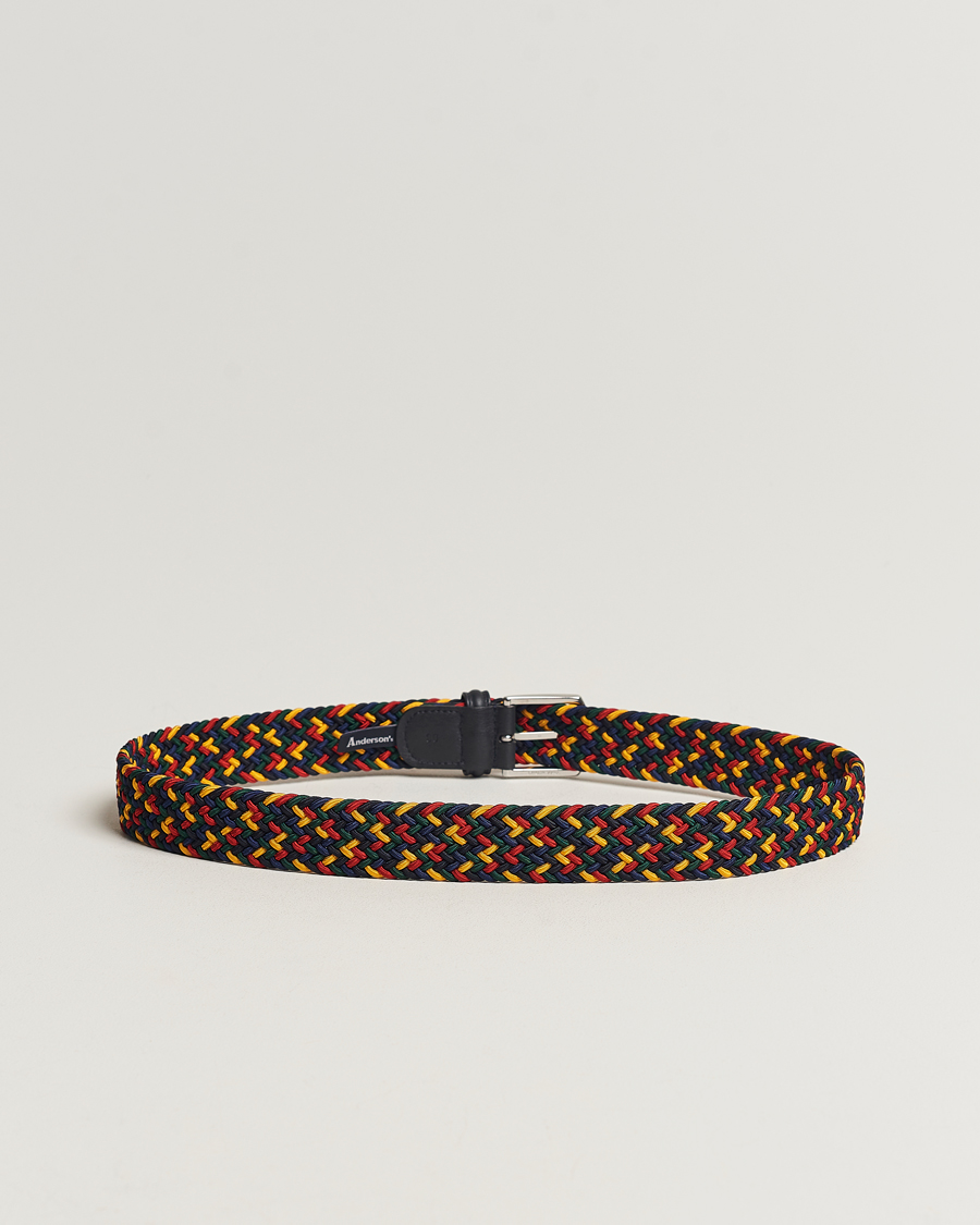 Herre | Anderson's Stretch Woven 3,5 cm Belt Ivy Multi | Anderson's | Stretch Woven 3,5 cm Belt Ivy Multi
