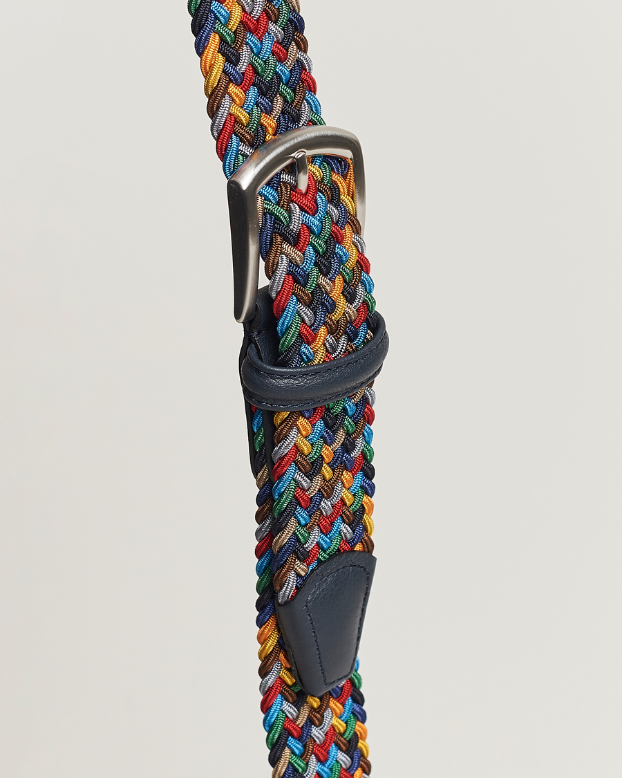 Herre | Bælter | Anderson's | Stretch Woven 3,5 cm Belt Dark Multi