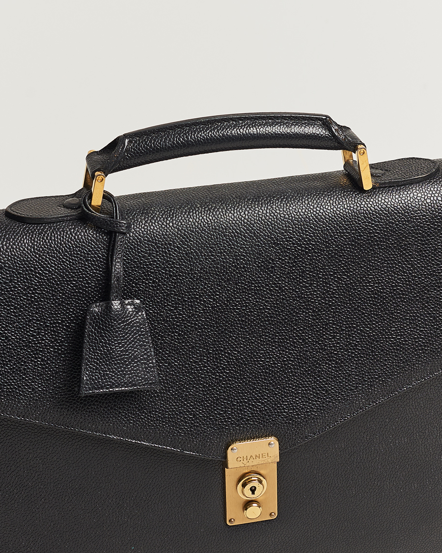 Herre | Chanel Pre-Owned Portfolio Briefcase Leather Black | Chanel Pre-Owned | Portfolio Briefcase Leather Black