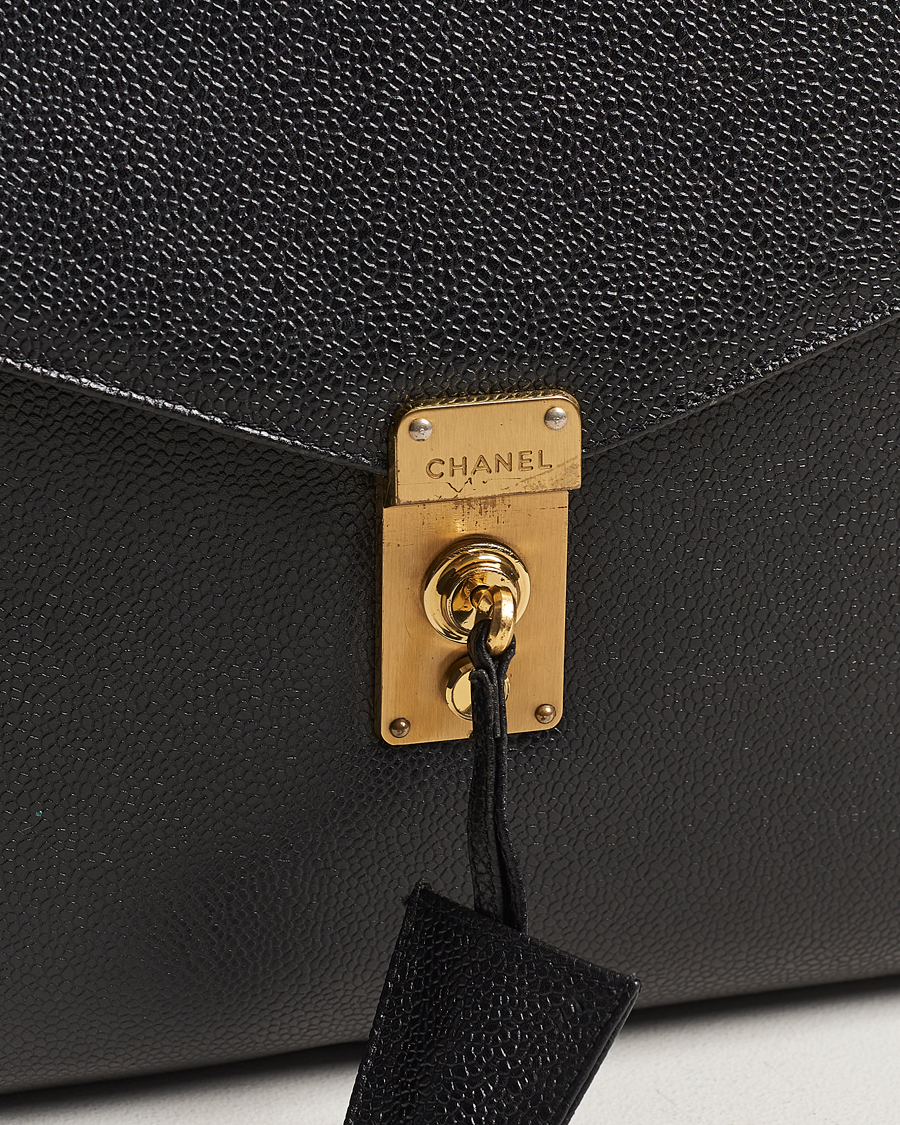 Herre | Chanel Pre-Owned Portfolio Briefcase Leather Black | Chanel Pre-Owned | Portfolio Briefcase Leather Black