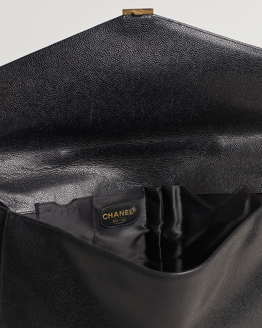 Herre | Chanel Pre-Owned Portfolio Briefcase Leather Black | Chanel Pre-Owned | Portfolio Briefcase Leather Black