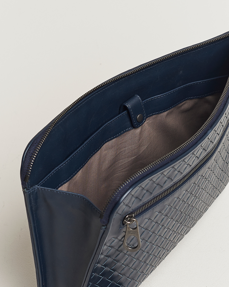 Herre | Bottega Veneta Pre-Owned Intrecciato Document Case Blue | Bottega Veneta Pre-Owned | Intrecciato Document Case Blue