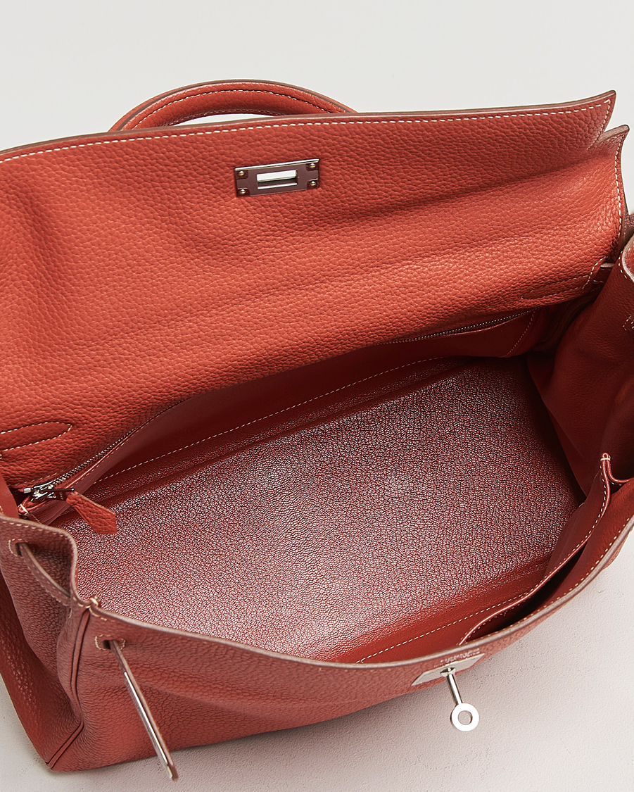 Herre | Hermès Pre-Owned Kelly 35 Handbag Taurillion Clemence Orange | Hermès Pre-Owned | Kelly 35 Handbag Taurillion Clemence Orange