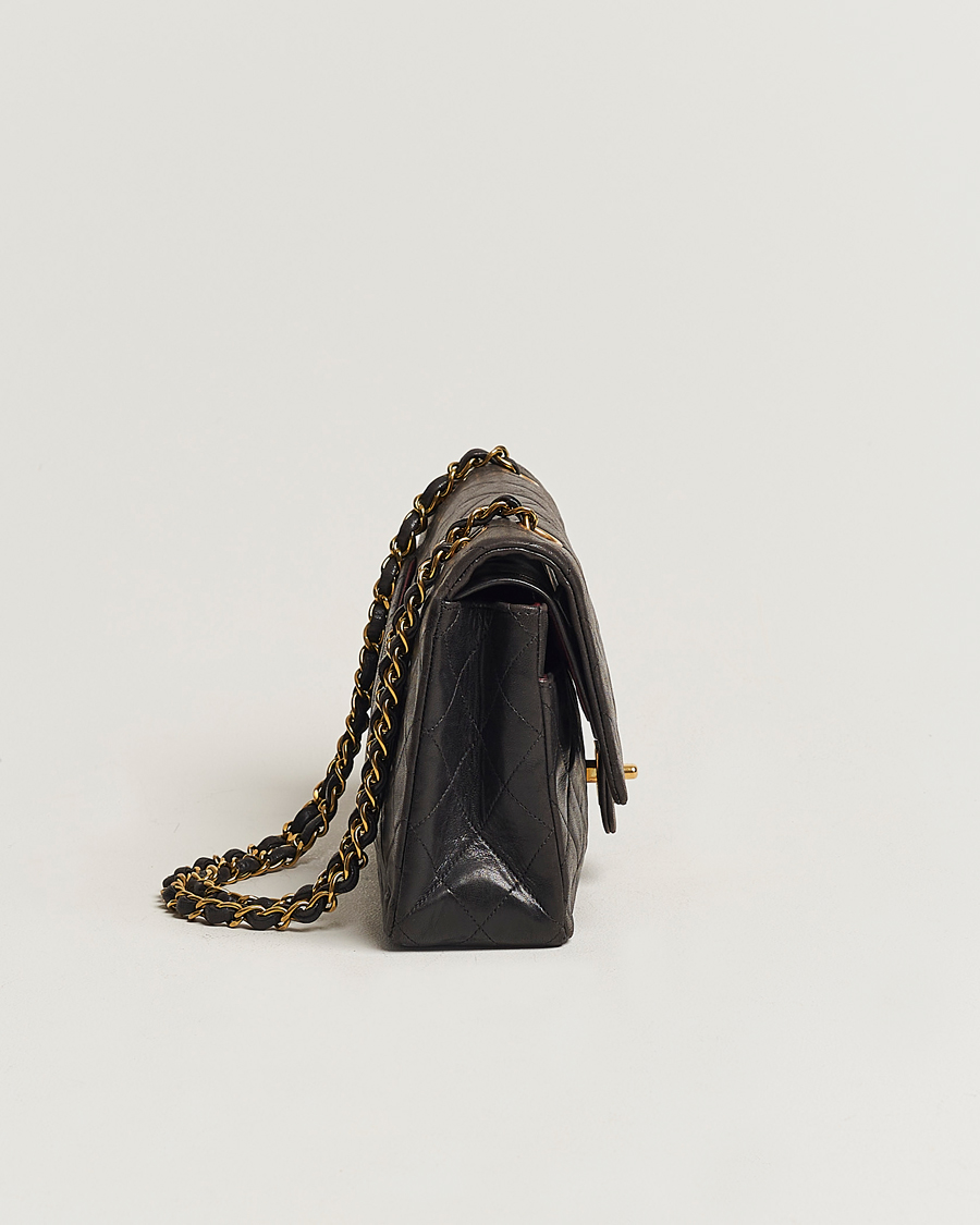 Herre | Chanel Pre-Owned Classic Medium Flap Bag Calf Leather Black | Chanel Pre-Owned | Classic Medium Flap Bag Calf Leather Black