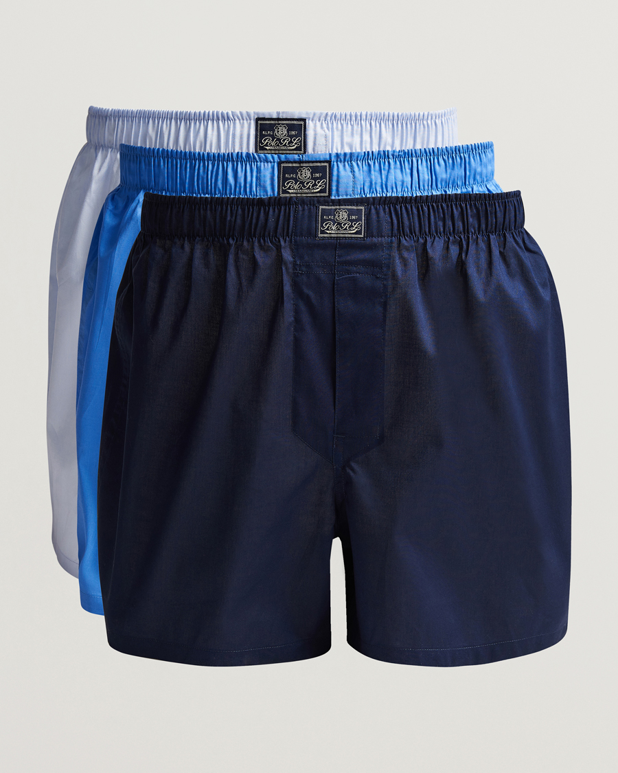 Herre | Undertøj | Polo Ralph Lauren | 3-Pack Woven Boxer Blue/Navy/Oxford Blue