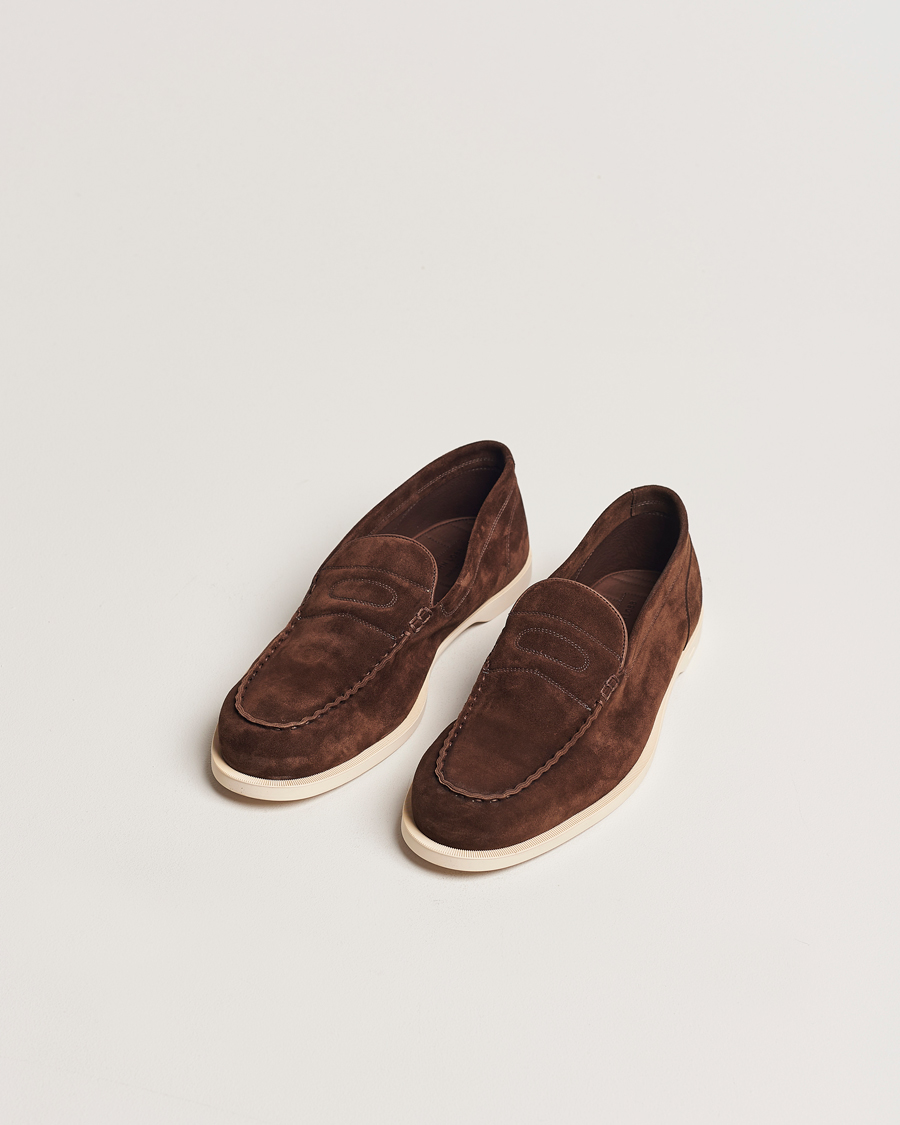 Herre | Håndlavede sko | John Lobb | Pace Summer Loafer Dark Brown Suede