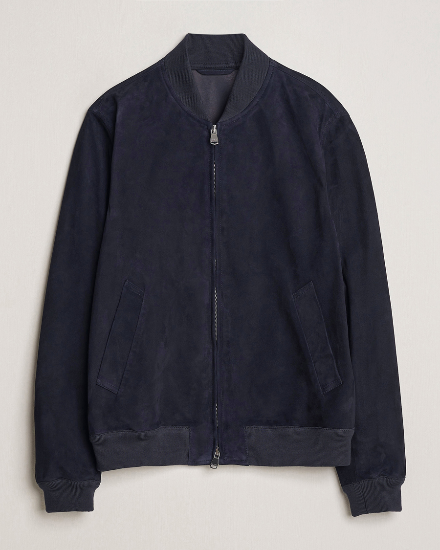 Herre | Jakker | Valstar | Zip Suede Jacket Navy